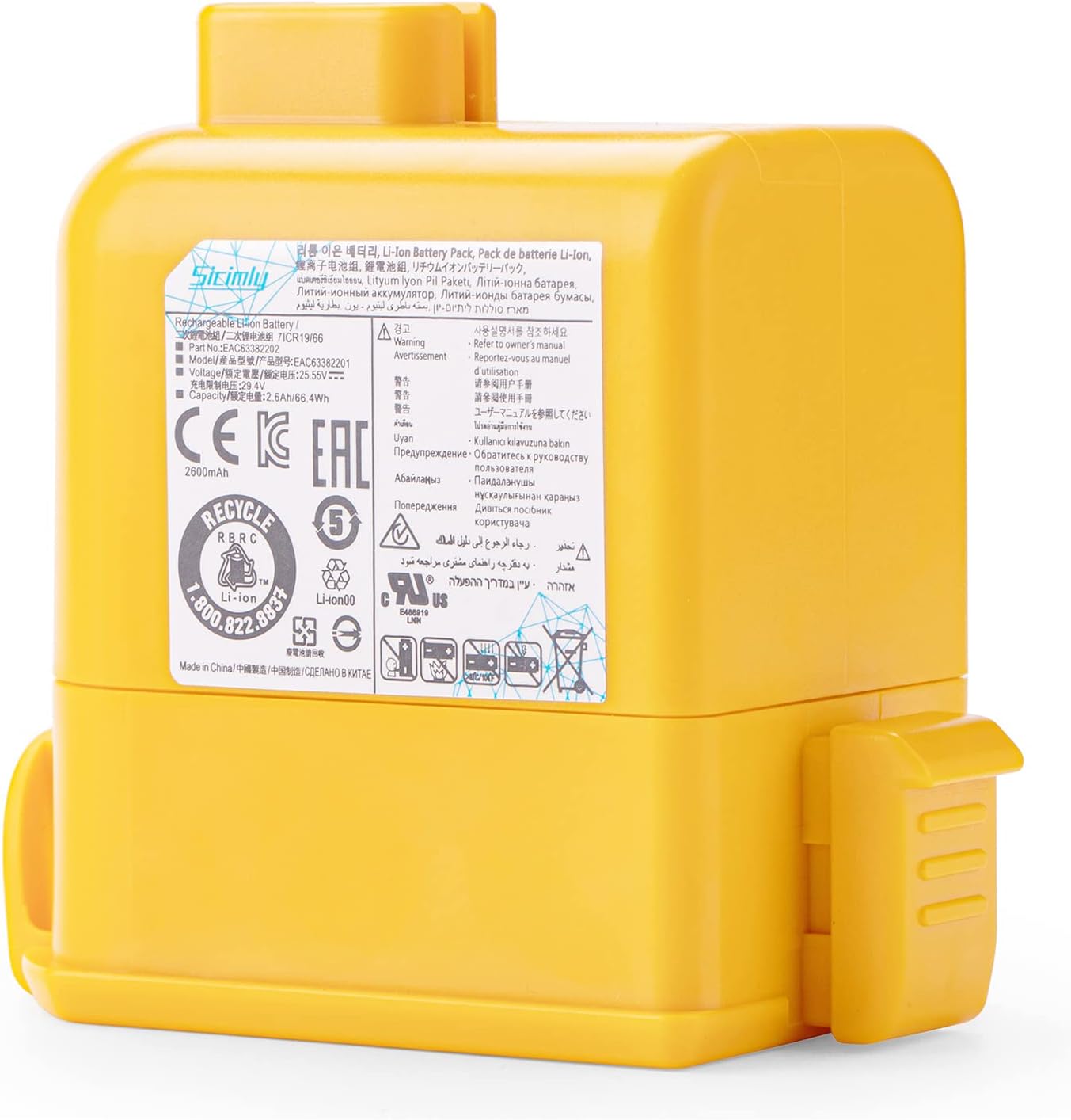 Sicimly 25.55v 66.4Wh Replacement Battery for LG Cord Zero A9,A9S,P9,A9K-CORE,A9MAX,A9T-Ultra,A9K-PRO,A9N,A9M,A9MULTI,A958,A958SA,A9 Plus A905M A907GMS A905RM A908MVR A929KVM A958S A958SA A9KMAX A916