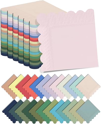 Miniatura 2 de qiqee Servilletas de cóctel Morandi Colors de 5 x 5 pulgadas, desechables, para bodas, cenas, fiestas de cumpleaños, postre, servilletas de papel