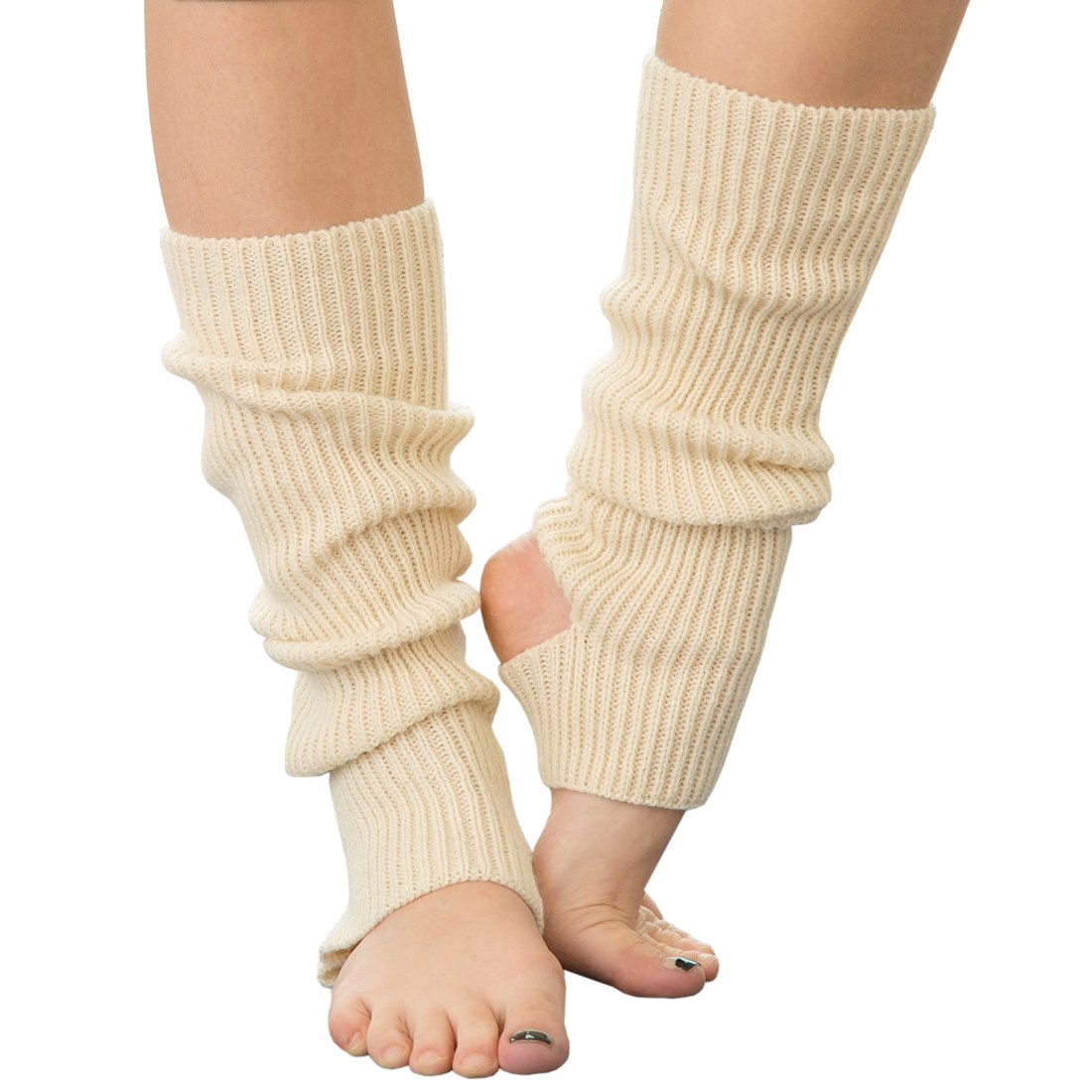 Toes Home Long Leg Warmers Womens Slouchy Socks for Ballet Pilates Dance Yoga Y2K Stirrup Knit Boot Cuffs