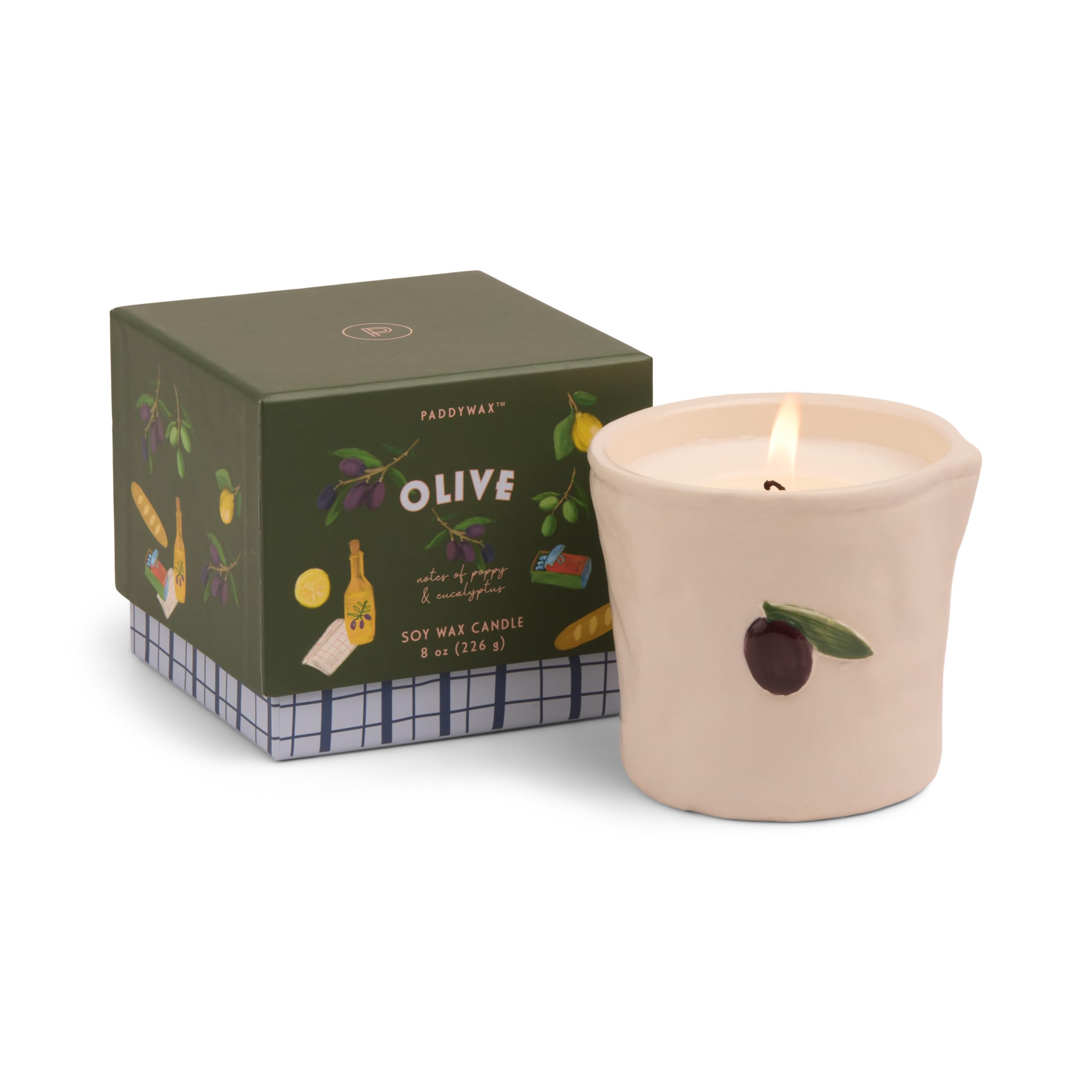 Paddywax Bistro Range Ceramic Candle - Olive