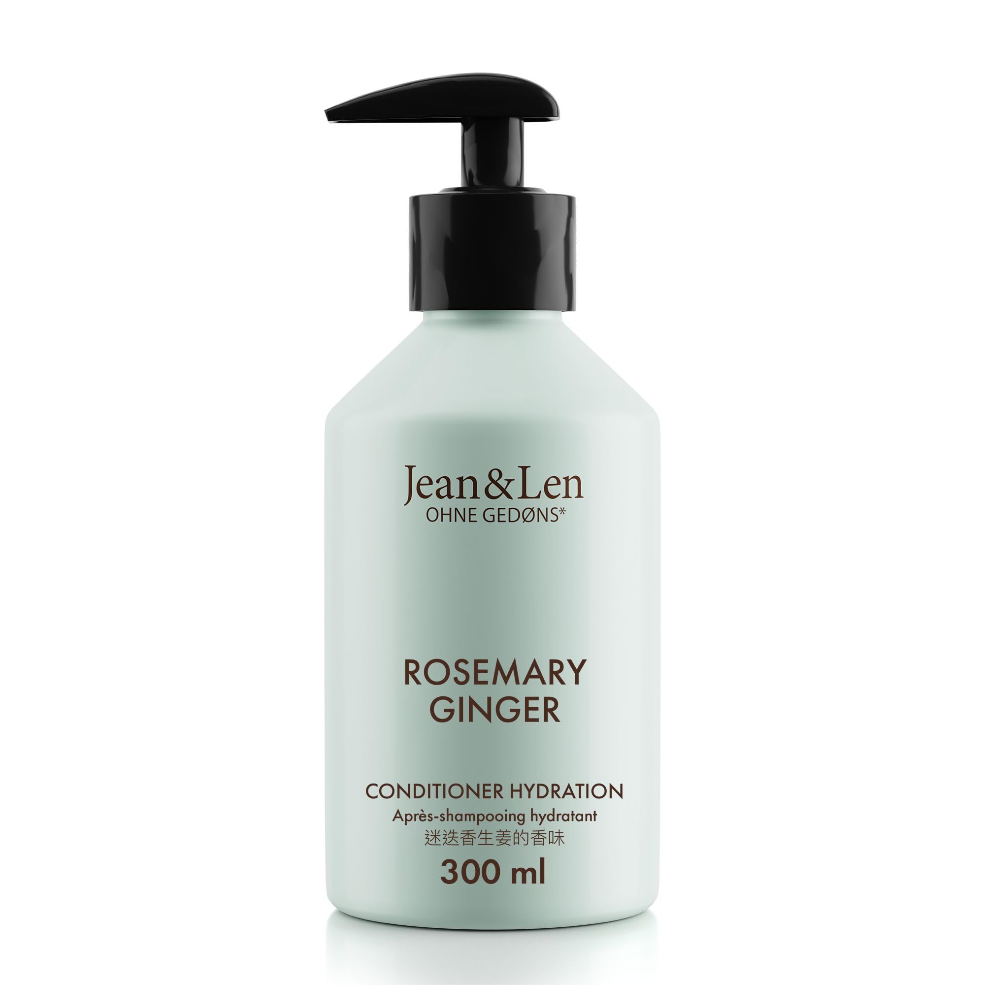 Jean & Len Conditioner Rosemary & Ginger, für stumpfes und glanzloses Haar, pflegt intensiv & verbessert die Kämmbarkeit, Spülung mit würzigem Duft, ohne Parabene & Silikone, 300 ml
