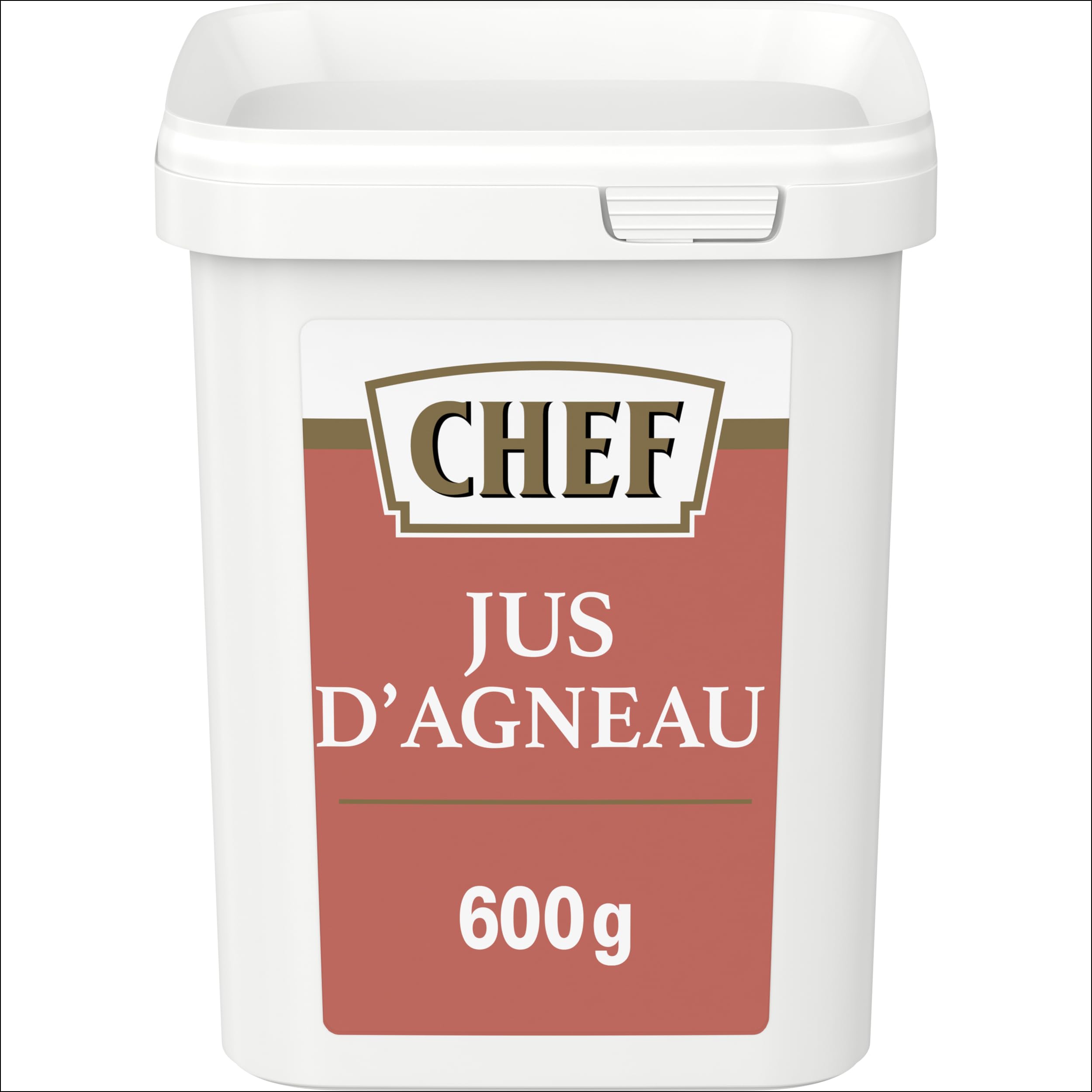 CHEF Jus d'Agneau Déshydraté - A Base de 9% de Viande d'Agneau - Gain de Temps en Cuisine - Aide Culinaire, Sauce, Fonds, Fumet - Boîte De 600g pour 10L à 20L