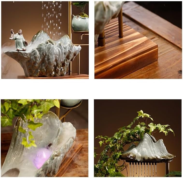 House Decorations Tabletop Fountain Creative Water Flow Fountain Landscape Feng Shui Wheel Living Room Office Home Desktop Decoration Desk Fountain