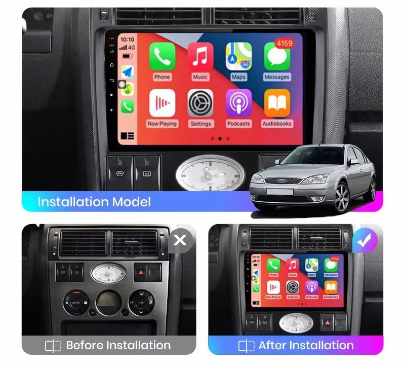 Pantalla Carplay para Ford Mondeo 3 con Android Auto Inalámbrico 2