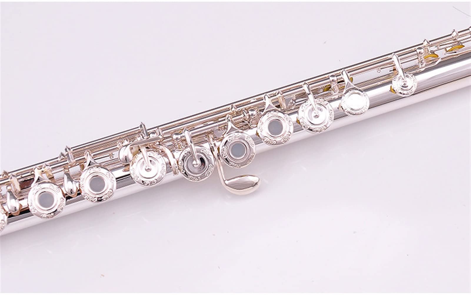 Querflöte, Musikinstrument, versilbert, 17 Klappen, offene Klappen, E-Mechanik, Anfängerflöte, Silber,Silver