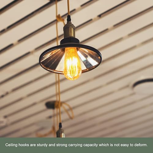 Miniatura 3 de YOKIVE 6 ganchos para colgar en el techo, gancho atornillado montado en la pared, plantas colgantes ideales para oficina, hogar, uso diario (gris,