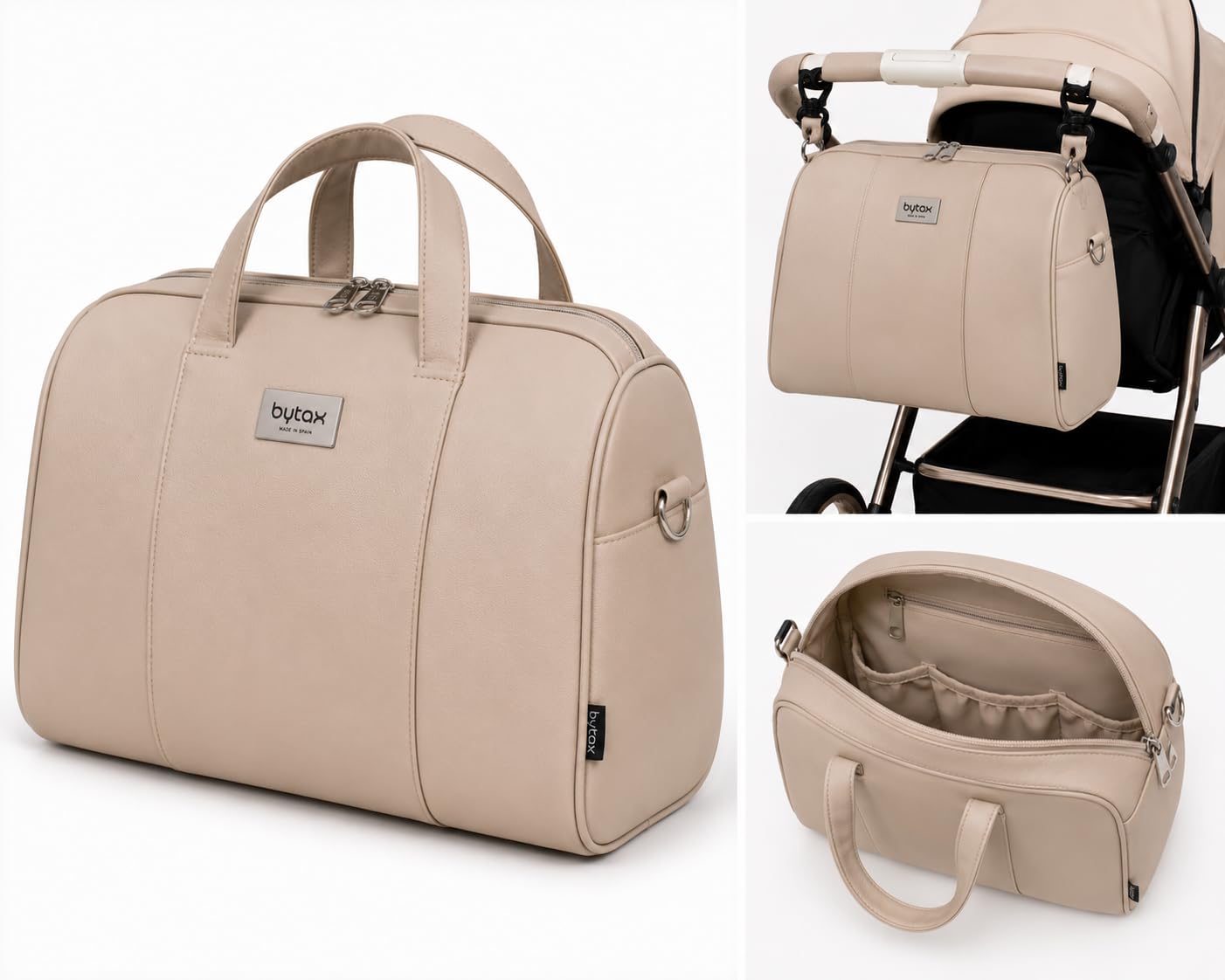 Calipso Carrito de Bebé 3 en 1 con Capazo, Silla de Paseo y Grupo 0+, Chasis de Aluminio, Plegado Compacto, Fabricado en España (Beige)