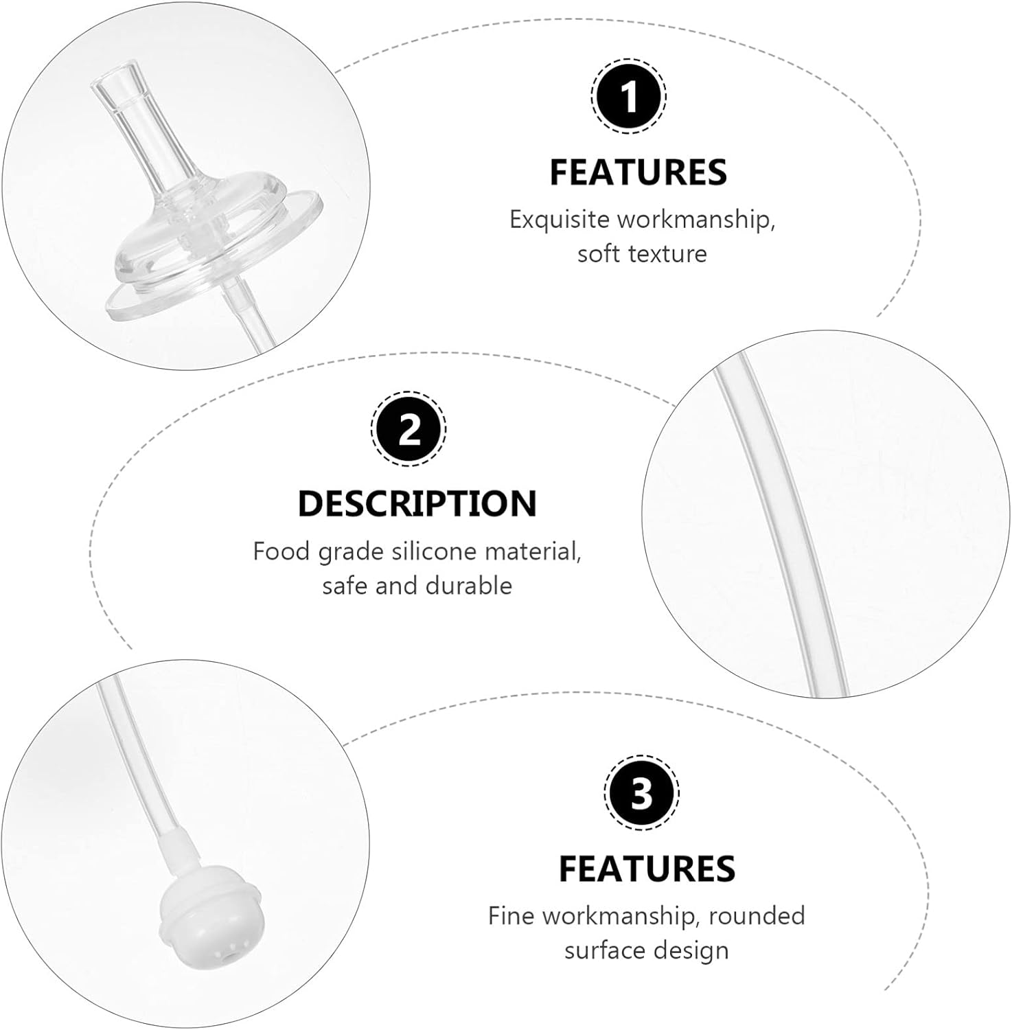 BESTonZON Bottles 12 pcs Feeding Bottle milk straw water straw sucker silicone feeding cup straws Straws Wide Mouth