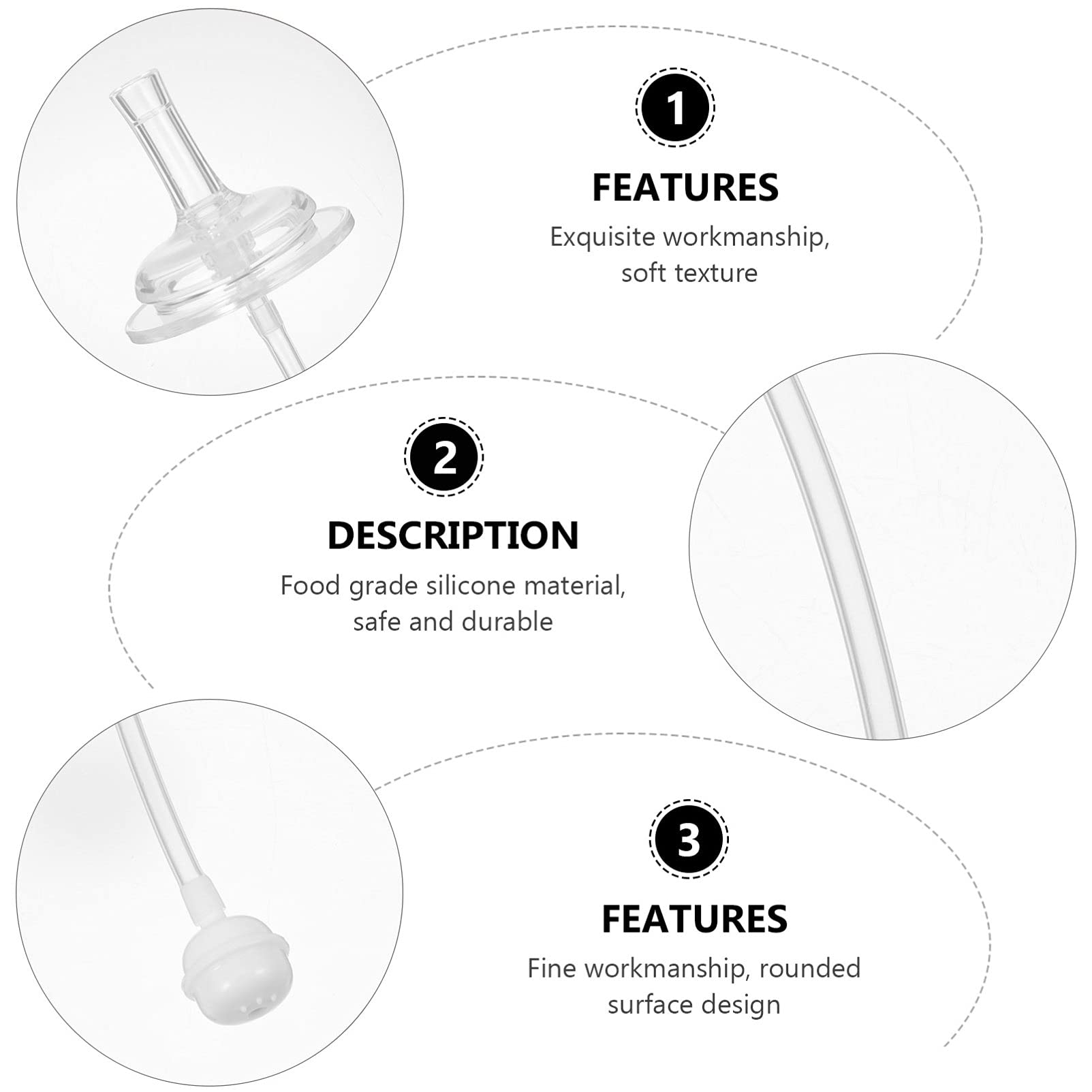 BESTonZON Bottles 12 pcs Feeding Bottle milk bottle straw water bottle straw sucker silicone feeding cup straws Straws Wide Mouth Bottle