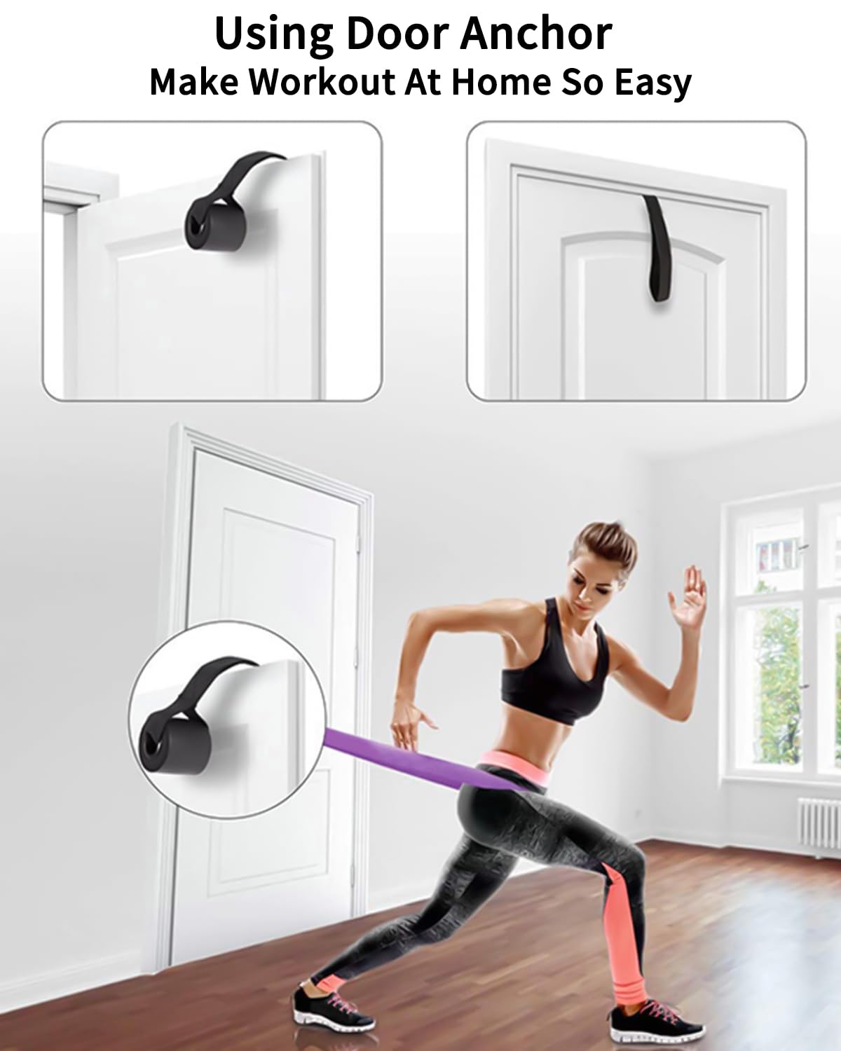 BANDE CORDA ELASTICHE ATTREZZO PER ALLENAMENTO RESISTENZA FORZA E AGILITà GAMBE - Foto 8