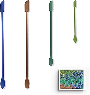 Makeup Spatula, Mini Spatula Silicone Set - 4 Pcs Cosmetic Spatula, Reusable Long Beauty Spatula to Get Last of Makeup Out, Thin Jar Spatula Every Drop for Lotion Bottle and Condiment Bottle