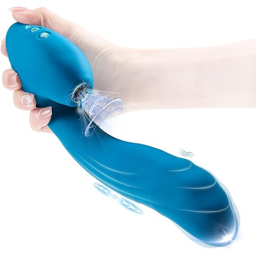 All-in-one Vibrator Dildo Sex Toys - Soft Liquid Silicone Adult Toy with 10 Suction & 10 Vibrating & 7 Thrusting, Full-Body Stimulating Pleasure Tools for Women Men Couples Games