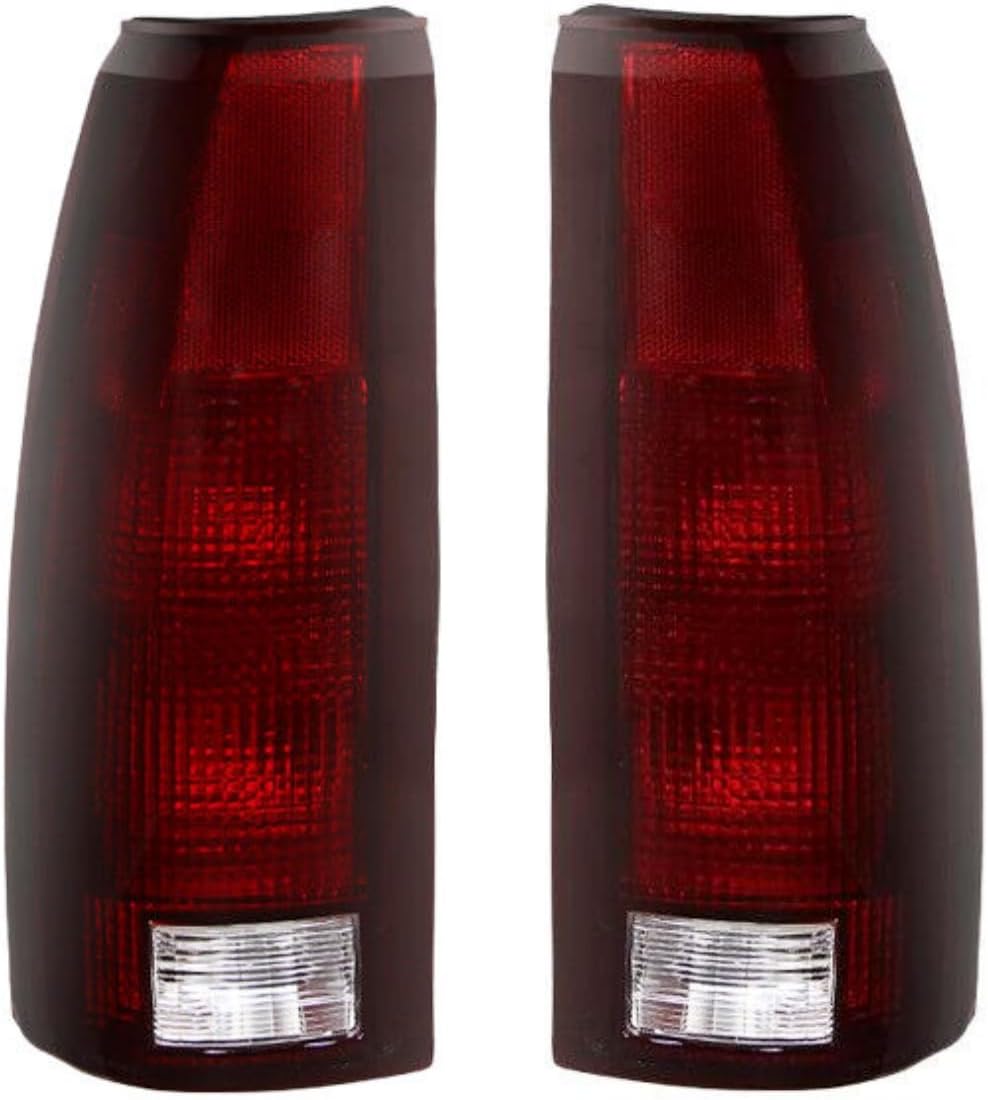 Tail Lights Lamps For 1988-1998 Chevy/GMC C/K 1500 2500 3500 Silverado Yukon Suburban Tahoe 1999-2000 CADILLAC ESCALADE 1992-1994 CHEVROLET BLAZER (Smoked Red without Circuit Board)
