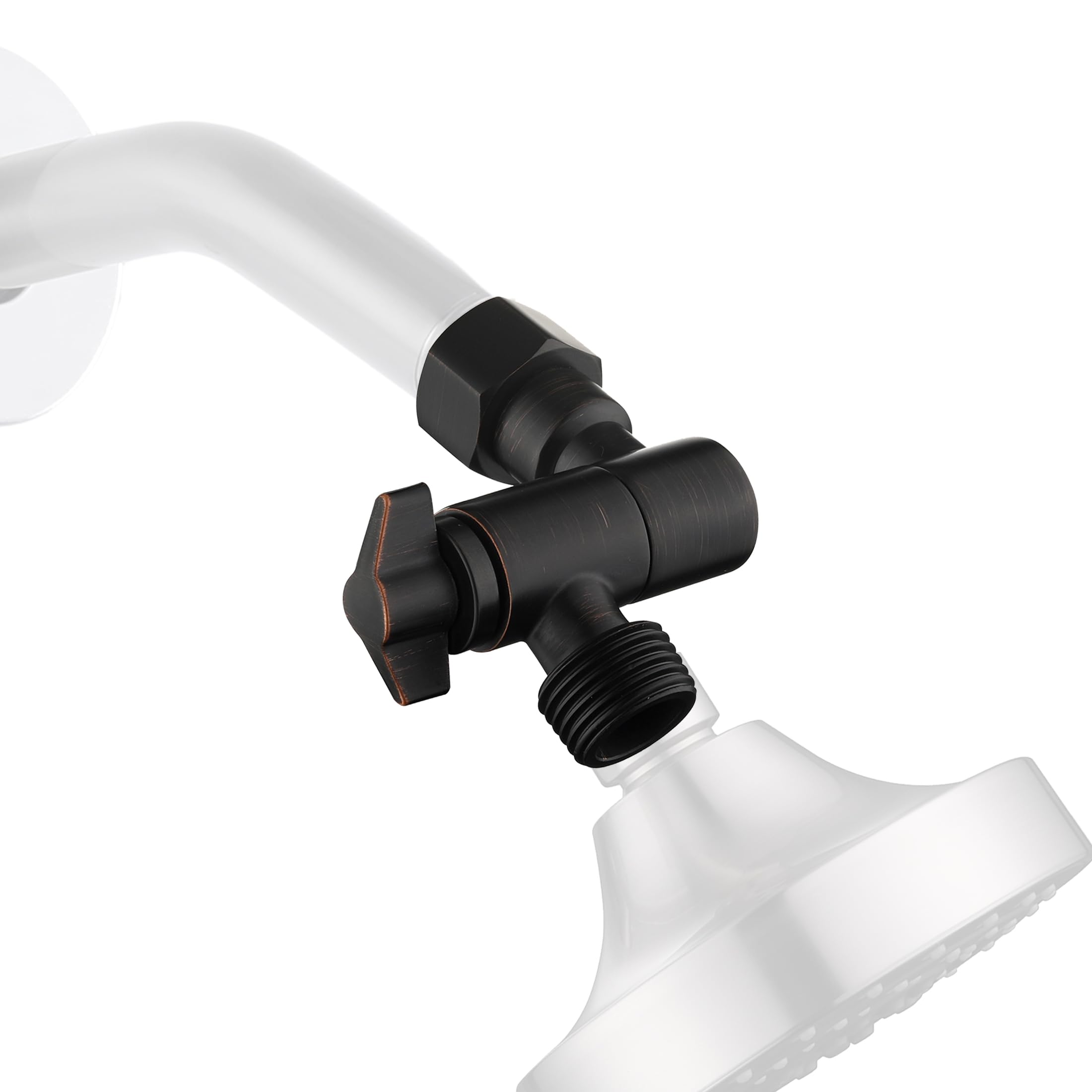 Adjustable Shower Arm Extender, Oil Rubbed Bronze Shower Head Elbow Adapter, Shower Head Arm Adapter for Fixed and Rain Shower Head, SE002ORB