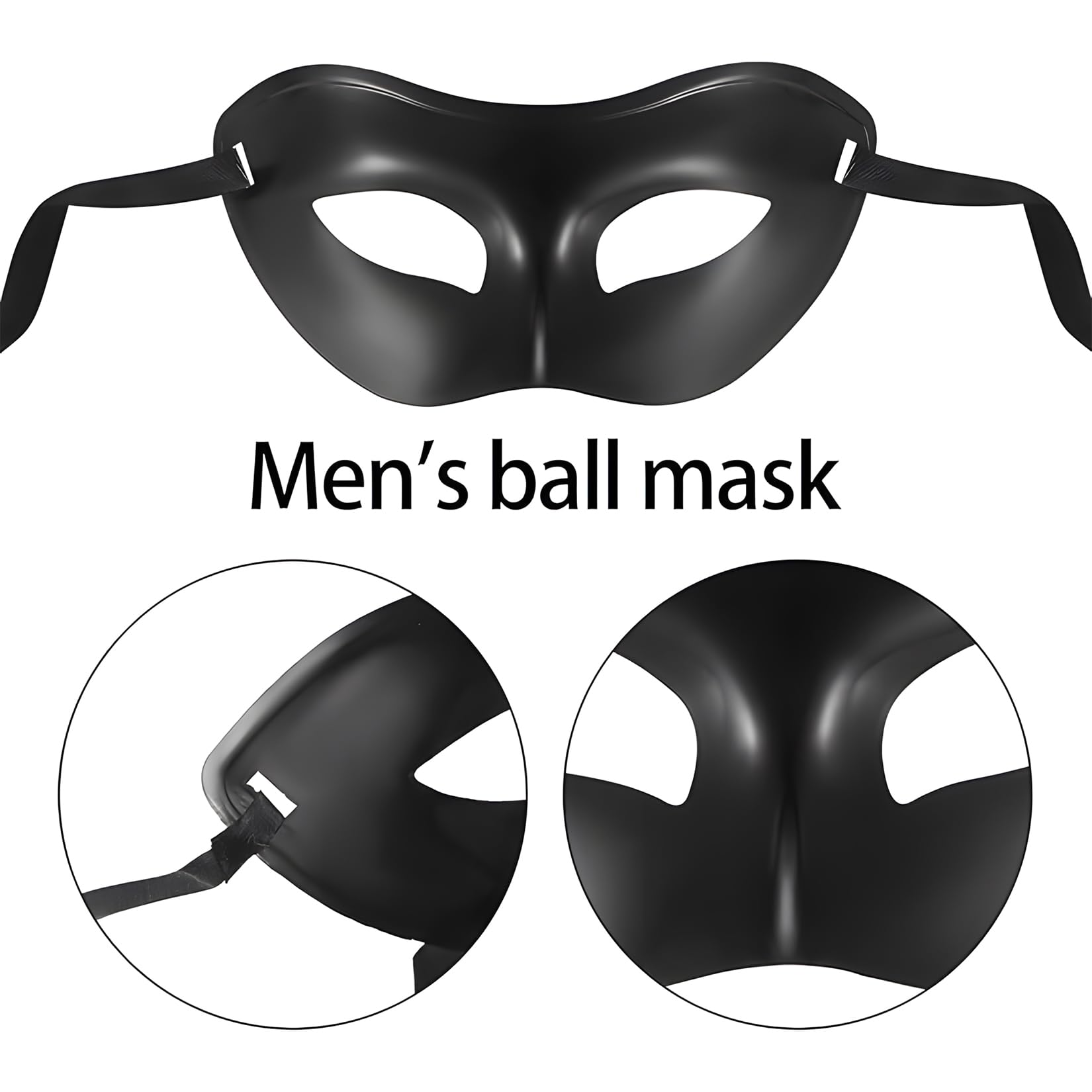 6 Sztukowe Maski Balu, Czarne Wenecjańskie Party Tkaniny, Damskie i Męskie Sexy Maski na Bal Maskowy, dla Kostiumowych Przyjęć