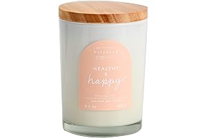 Scented Lidded Glass Soy Candle, Healthy + Happy, 9.3 oz.