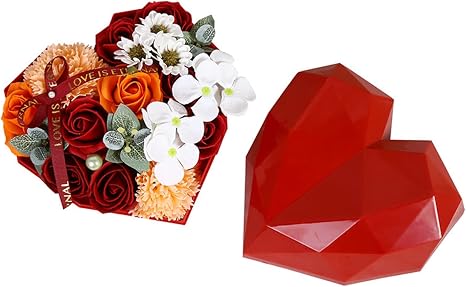 Amazon 造花 ソープフラワー 結婚式 プレゼント ハート型ボックス 薔薇 世話不要 Diy プロポーズ ウェディング飾り 記念日 クリスマス 新年 ホワイトデー お祝い デート 彼女への贈り物 お礼 メッセージカード付き 母の日ギフト 造花 オンライン通販