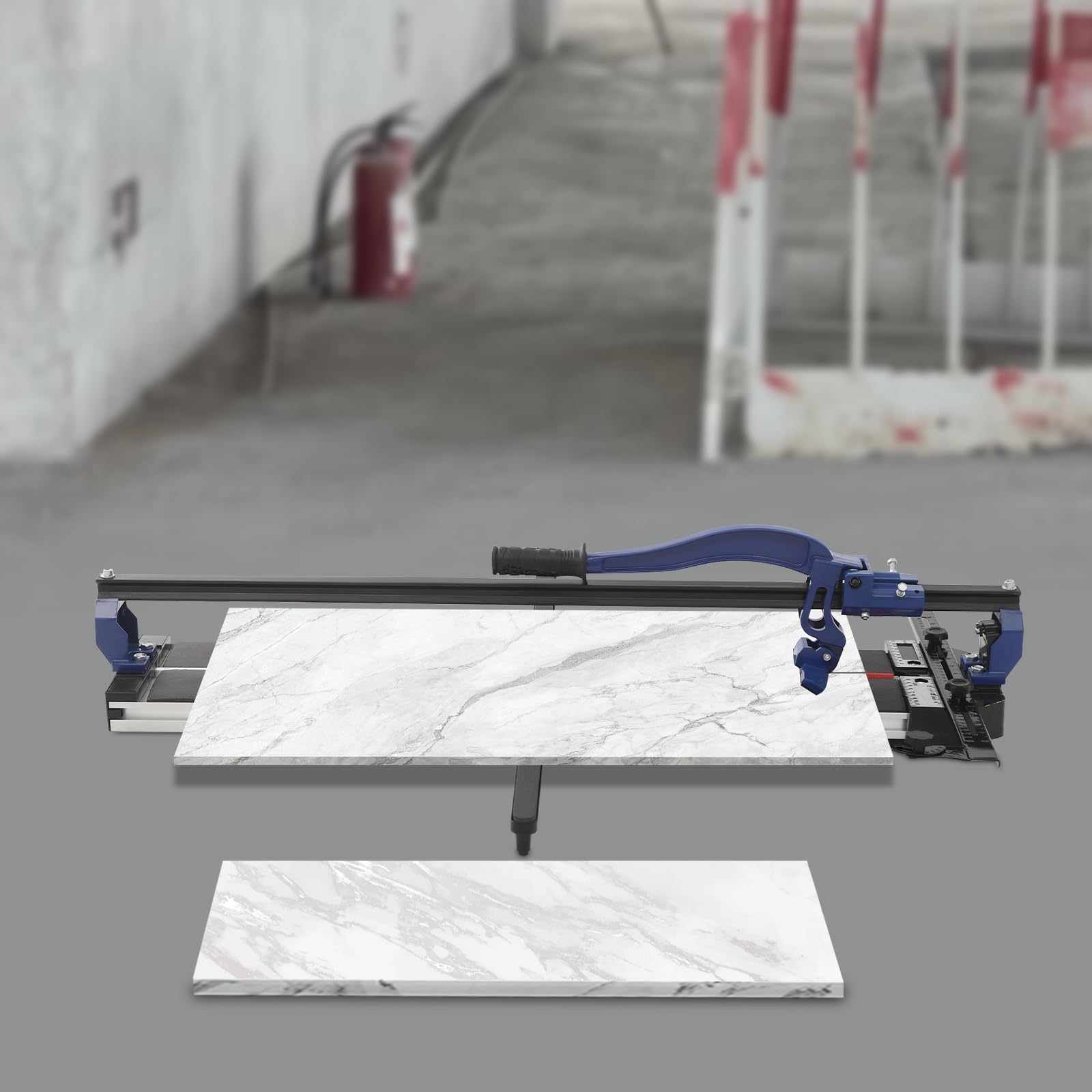 Tagliapiastrelle manuale professionale da 800 mm con laser a infrarossi, base in gomma antiscivolo e impugnatura ergonomica per 4-15 mm, parete, pavimento, piastrelle di vetro (blu)