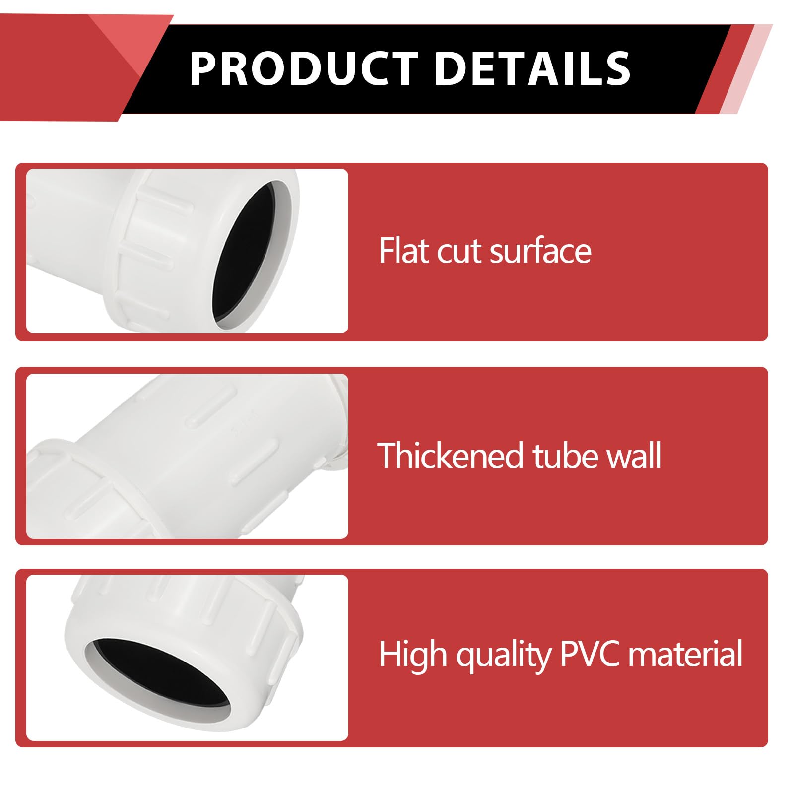 EFIELD - Acoplamiento de compresión de PVC de 1/2 pulgada (paquete de 30), horario 40, tubería de conexión rápida y reparación de tubos de PVC, (PVC037-5-30PCS)