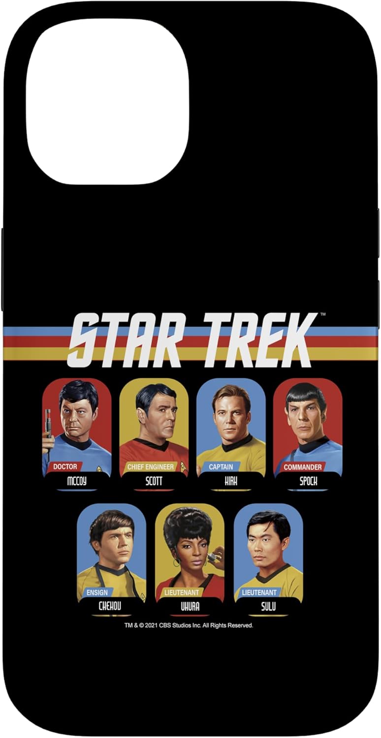 iPhone XR Star Trek Group Shot Boxed Portrait Retro Stripes Case