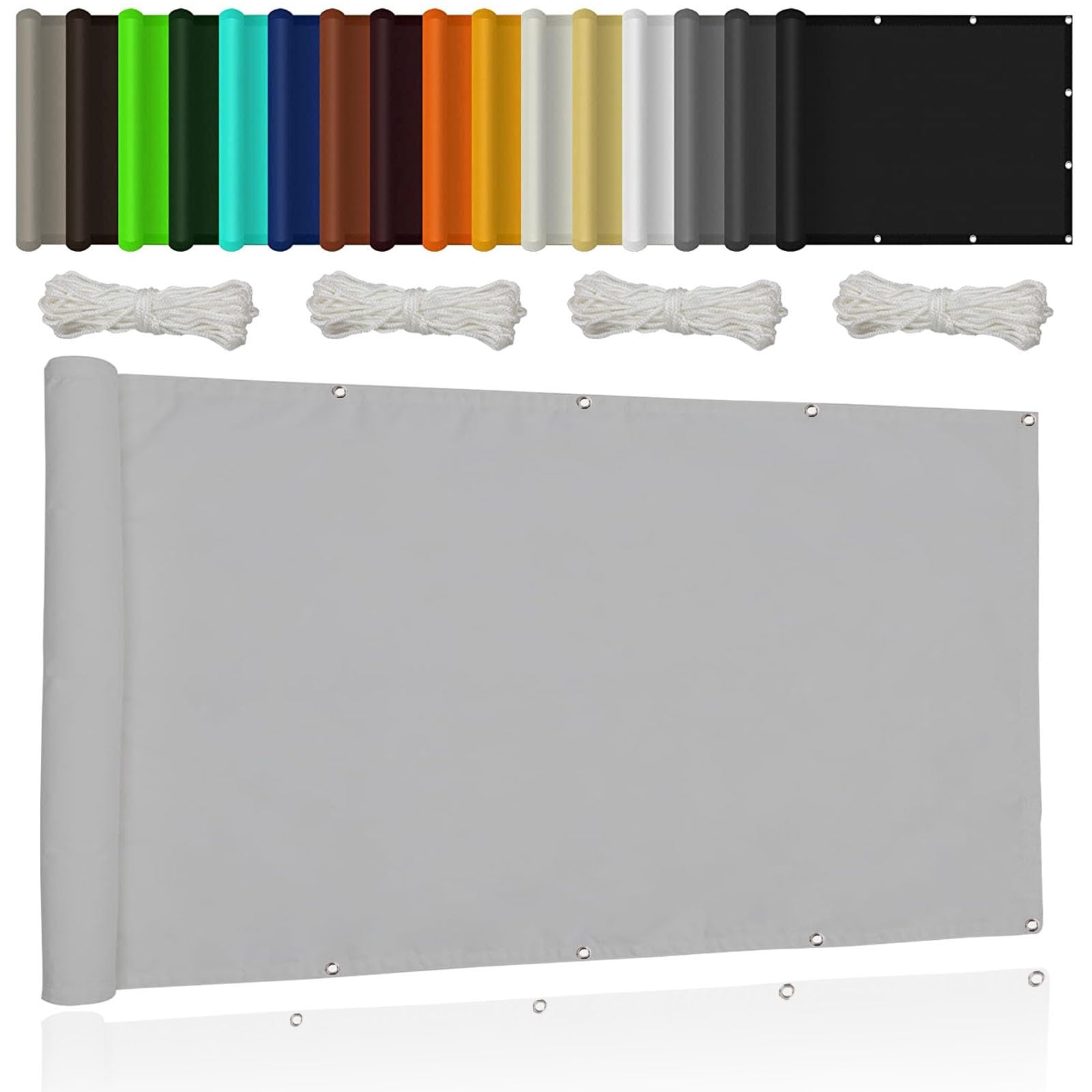 Toile ombrage résistant et étanche gris clair pour protection solaire extérieure
