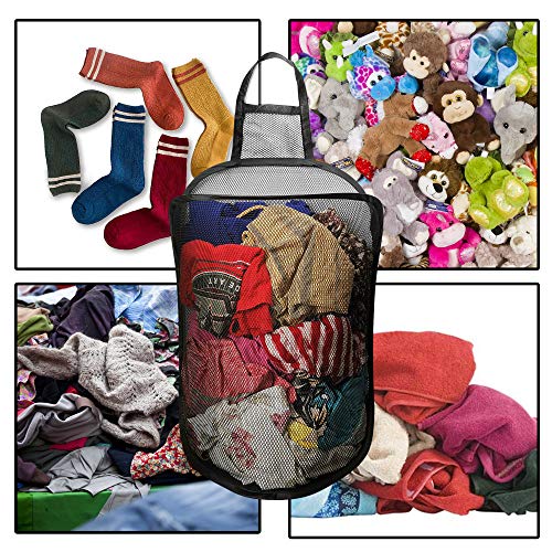 Simplized 1 Pack Hanging Pop Up Laundry Hamper, Foldable Pop-Up Mesh Hamper Dirty Clothes Basket W Carry Handles (1, Black-Over The Door) #TOP3