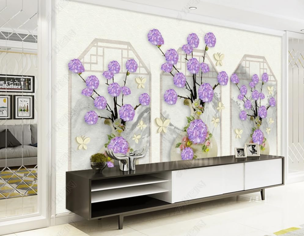 Papier peint intissé fleurs 250x175 cm pour salon moderne