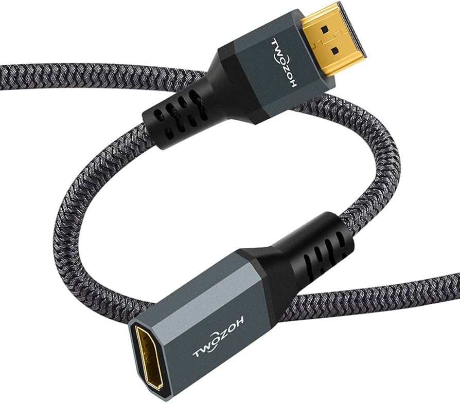 Twozoh 8K HDMI 延長ケーブル ナイロン編み Amazon | Twozoh 8K HDMI 2.1延長ケーブル 1M HDMI オス-メス