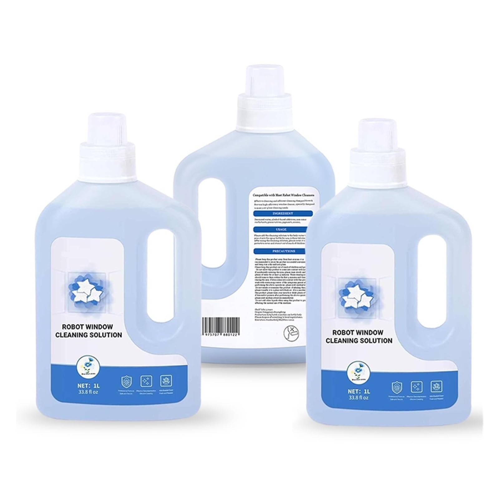 Solución de limpieza de 1 litro for robots de limpieza de ventanas, compatible con ECOVACS Winbot Winbot W1 PRO/W2/W2 OMNI/W2 PRO/W2 PRO OMNI/W2S/W2S OMNI/All Winbot(3L(3 Bottle))