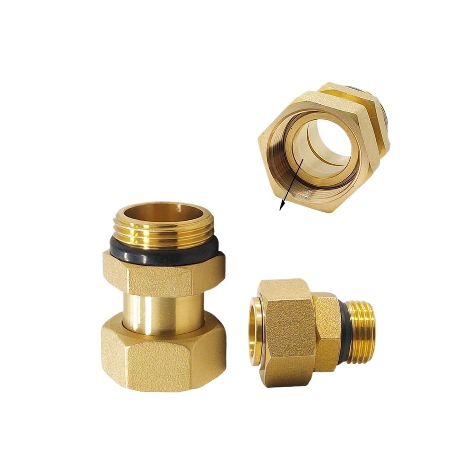 Conector de tanque de agua de latón, junta de silicona, adaptador de manguera for tubería de riego de jardín(3I4F X 1M 40mm)