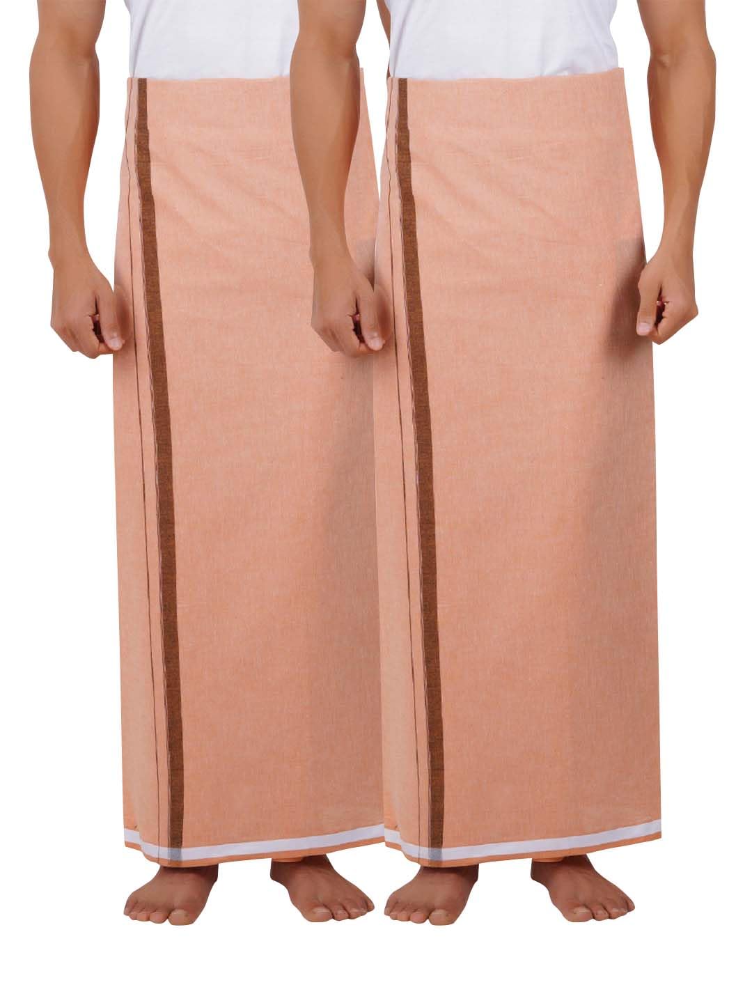Ramraj Pack Of 2 Mens Cotton Solid Nitro Plain Single Layer Dhoti-image-29
