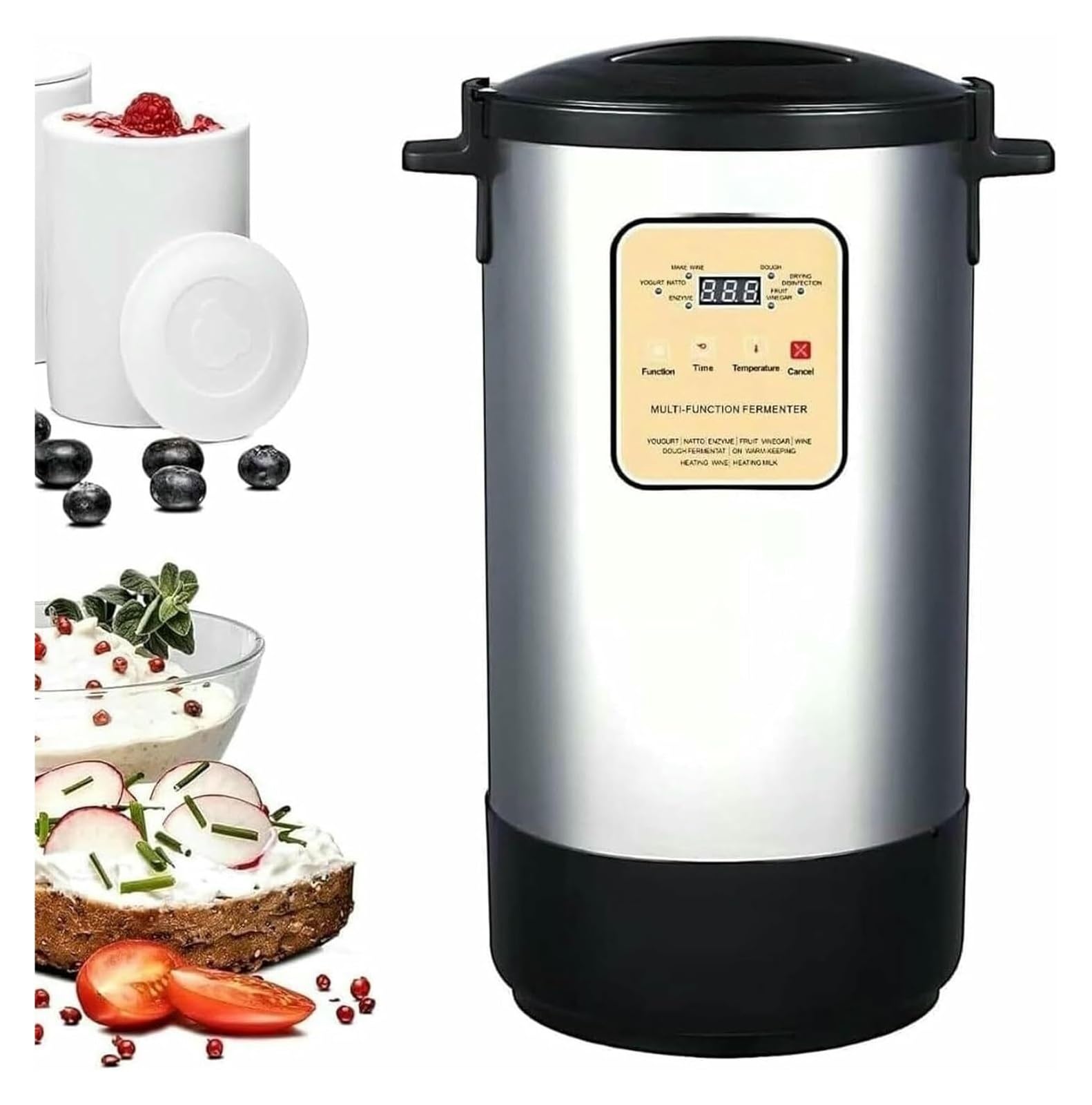 Macchina for la fermentazione commerciale da 12 litri - Fermentatore for yogurt a controllo intelligente completamente automatico for aglio, natto, sottaceti, vino di riso dolce, pasta, aceto, enzimi