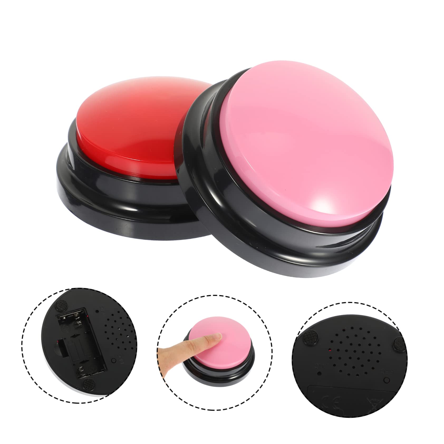 BESPORTBLE Lot De 2 Boutons Enregistrables pour Animaux De Compagnie Jouets Interactifs pour Dressage De Chiens Fournitures pour Animaux De Compagnie 2 Pièces X 2