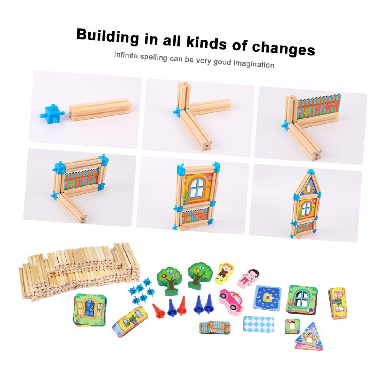 SOIMISS Casa 3d in Legno Giocattolo Montessori DIY Puzzle per Ragazzo Ragazza Creativo