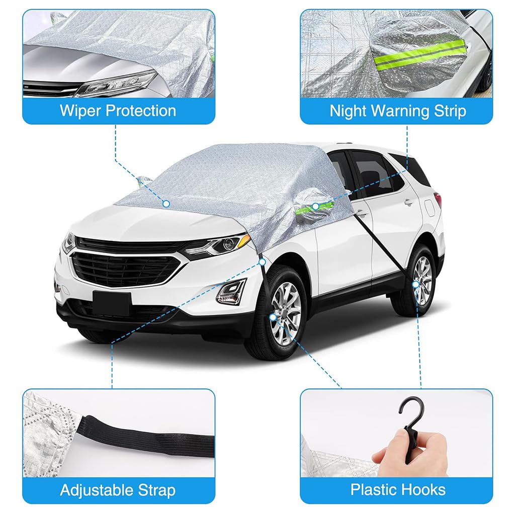 Auto Anti Vries Deken voor Renault Captur 2019-2023,Magnetisch Voorruitafdekking Auto Voorruit Cover Opvouwbaar Anti Sneeuw Vorst Ijs Warmte Zonwering Auto-Accessoires,163 * 136