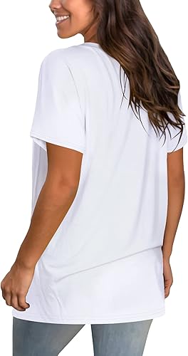 Miniatura 4 de Geifa Camisetas de manga corta con cuello en V para mujer camisetas casuales de verano con bolsillo