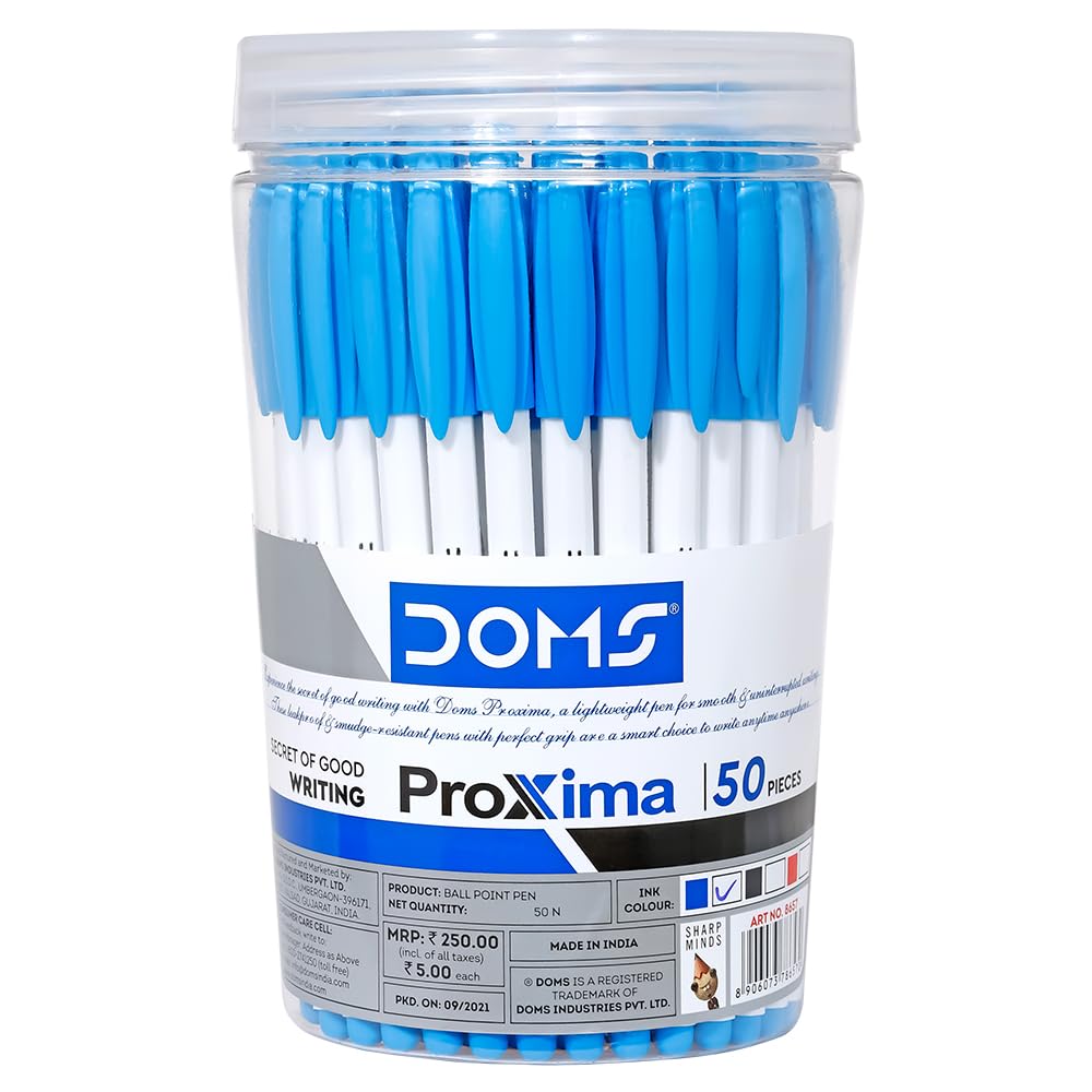 DOMS PROXIMA BALL PEN BLUE 50 PCS JAR-image-7