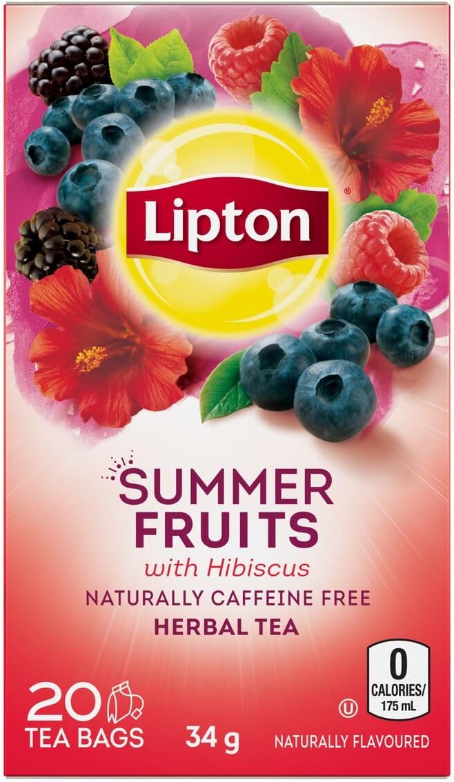 Lipton Summer Fruits Herbal Tea Bags 20 ct {Imported from Canada}