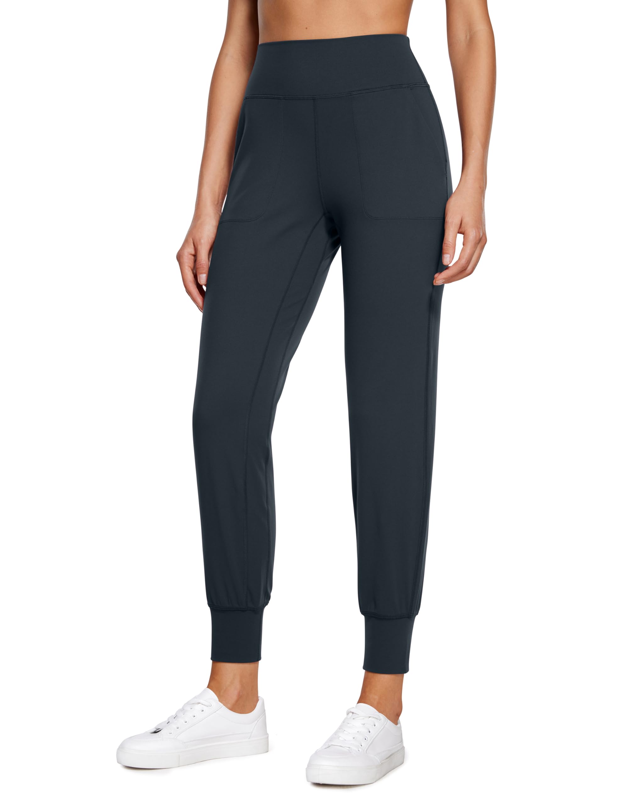 CRZ YOGA Women's Butterluxe Workout Joggers 27" - High Waisted Buttery Soft Leggings Sport Leggings Yoga Pants with Pockets True Navy 6