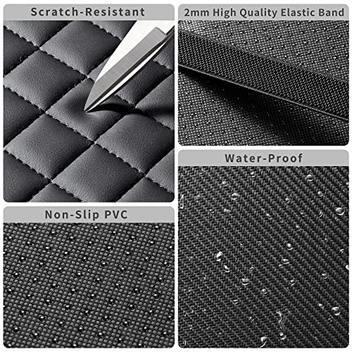 Car Center Console Cover Vehicle Armrest Covers Middle Storage Organizer Pad, Dog & Cat Paws Protetor, Nappa Leather, Waterproof, Anti-Slip, Automotive Interior Accessories, Black, Size S, 12.0*8.1In #TOP5