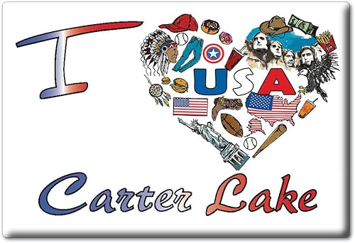 CARTER LAKE IMÁN DE FRIGORÍFICO IOWA (IA) IMANES USA SOUVENIR I LOVE REGALO (Var. SÍMBOLO) disponible en Yaxa Peru