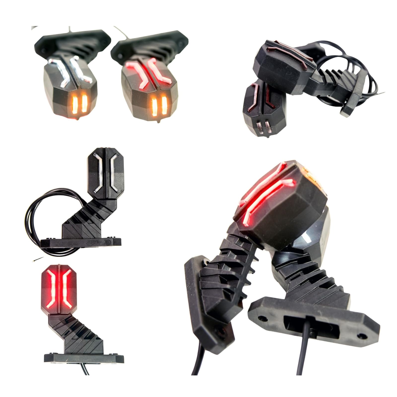 2 x LED gomma marcatore luce laterale moderna 12V 24V con E-mark Posizione luce auto camion caravan KFZ lampada luce bianco rosso arancio