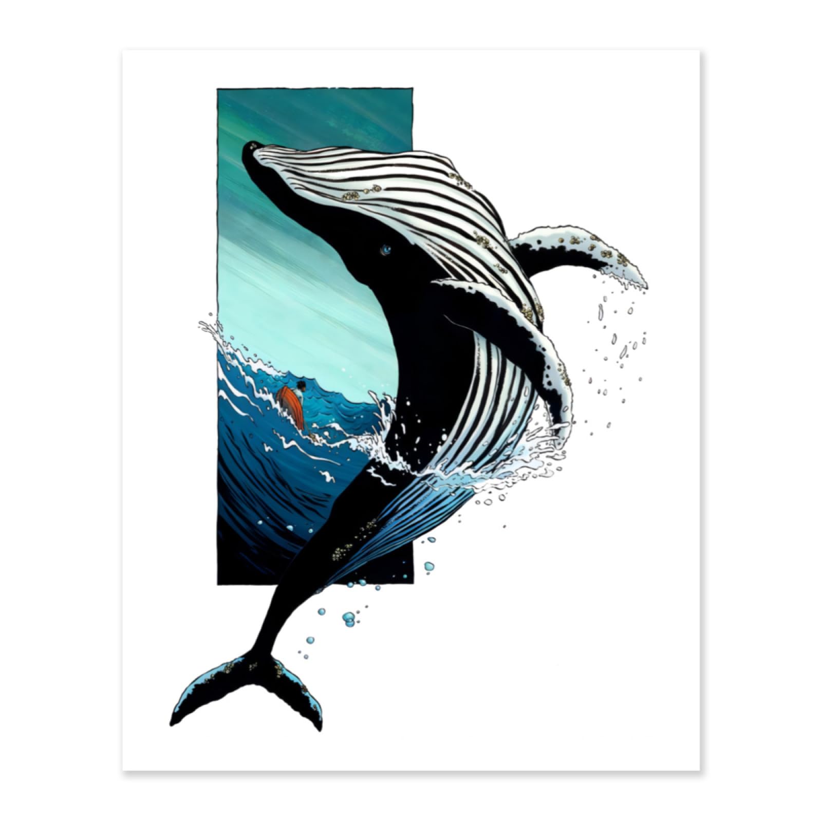 Amazon.co.jp: デジタル油絵 鯨 波 クジラ 和風 数字キット