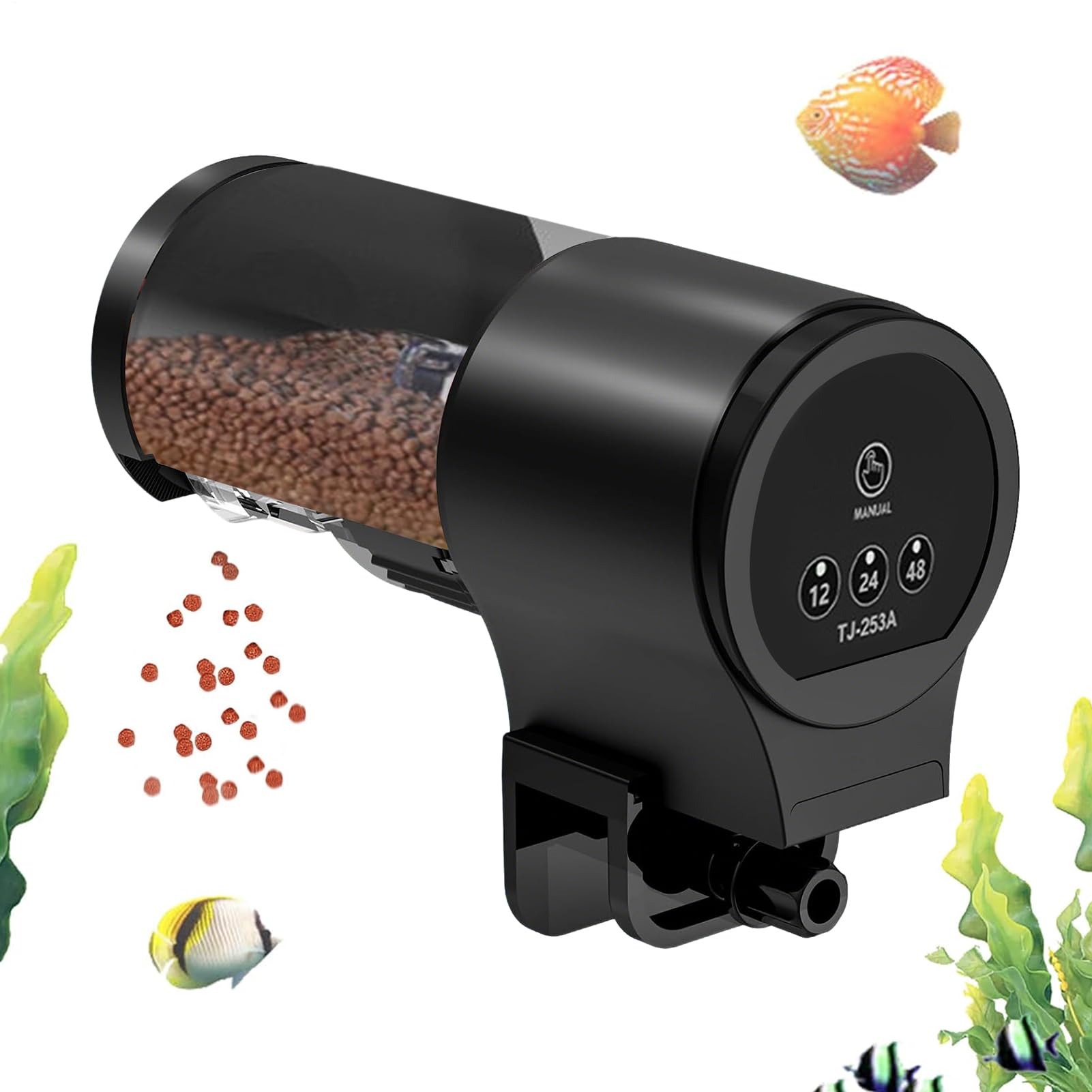 Mangiatoia per Pesci Automatica Timer 100ml 12H 24H 48H per Acquario Koi Guppy Betta