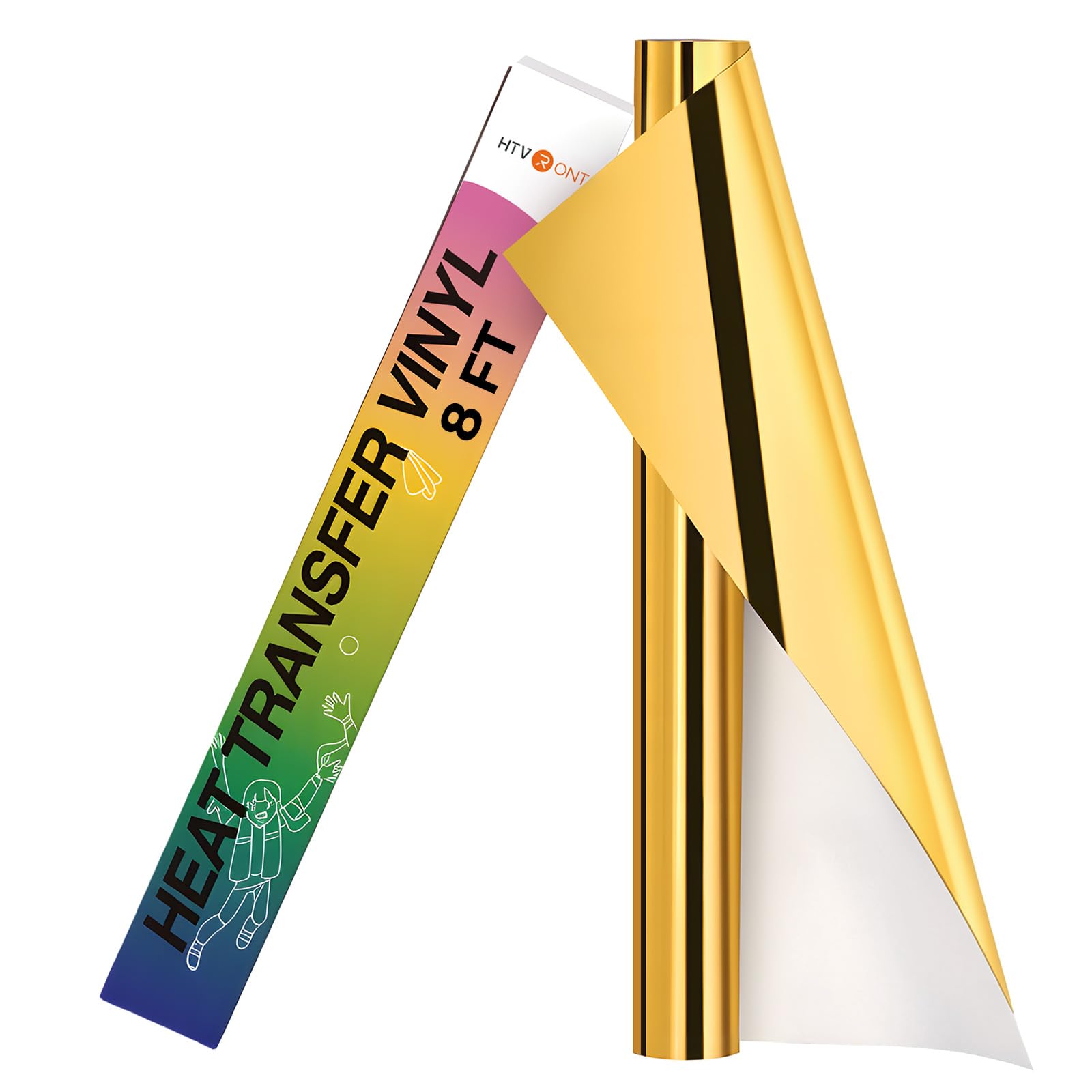 HTVRONT Metallic Gold Heat Transfer Vinyl - 12in x 8ft Gold Iron on Vinyl
