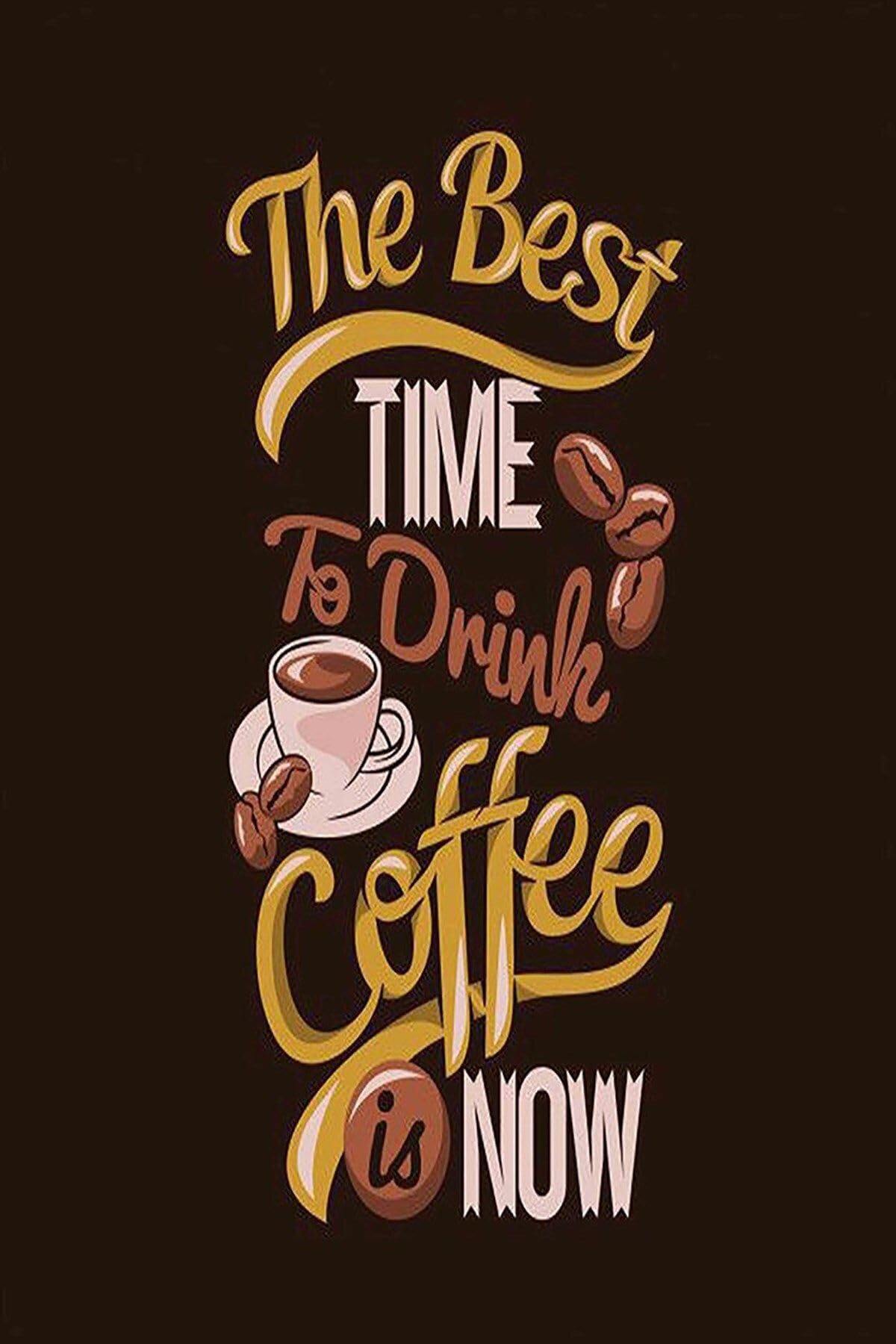 Pelangi Kahve Coffe Desenli Mesajlı Dijital Baskılı Kaymaz Taban Yıkanabilir Leke Tutmaz Mutfak Halısı, Kahverengi 100 x 350