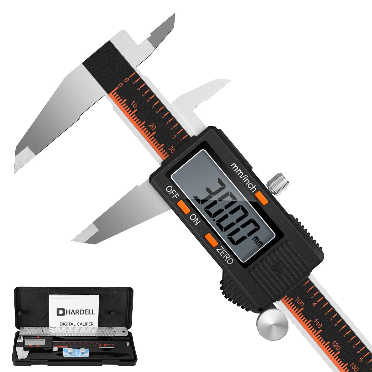 HARDELL Calibre Digital 150mm Pie de Rey Acero Inoxidable con Pantalla LCD