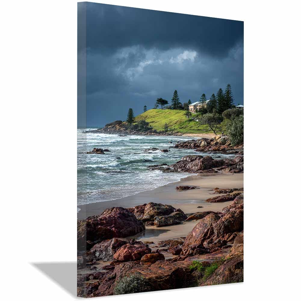 HOQIU Vintage wall art Stormy Rockys Beaches es Views decorative painting, wall art, for Living Room Bathroom Bedroom Kitchen Decoration.(Multicolor)-60x80cm Framed