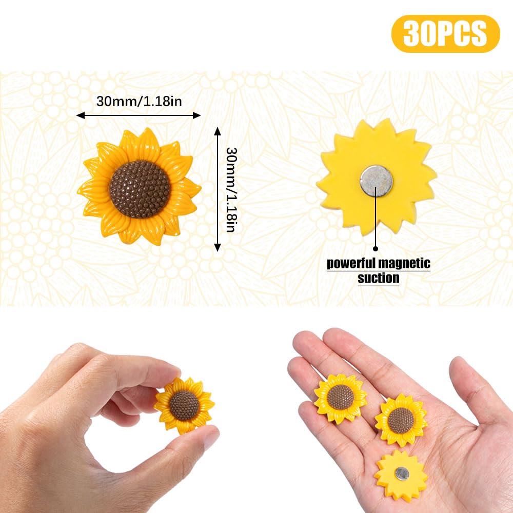 Set Di 30 Calamite A Forma Di Fiore Per Frigorifero - Colorate, Decorativi E Pratici - Foto 8