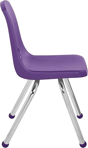 Miniatura 486 de Factory Direct Partners 10355-BL Silla escolar apilable de 10 pulgadas, asiento apilable para estudiantes con patas de acero cromado y rodamientos
